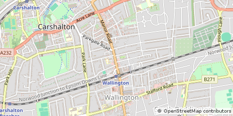 Map of Wallington, Surrey