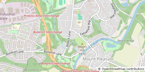 Map of Washington, Tyne & Wear
