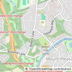 Map of Washington, Tyne & Wear