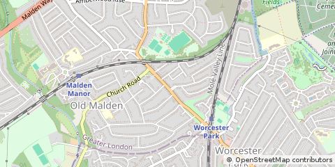 Map of Worcester Park