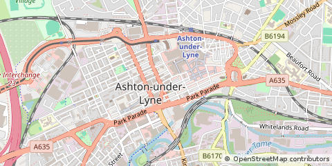 Map of Ashton-Under-Lyne, Lancashire