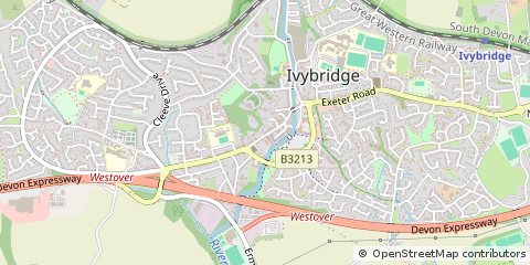 Map of Ivybridge, Devon