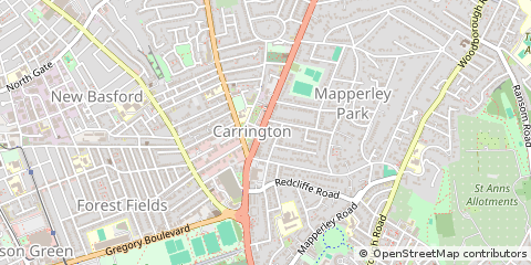 Map of Nottingham, Nottinghamshire