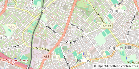 Map of Oldham, Lancashire