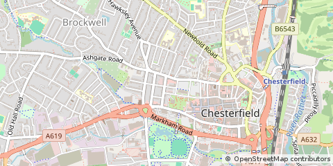 Map of Chesterfield, Derbyshire