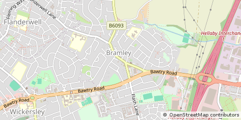 Map of Bramley, South Yorkshire