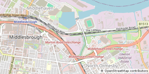 Map of Middlesbrough, Cleveland