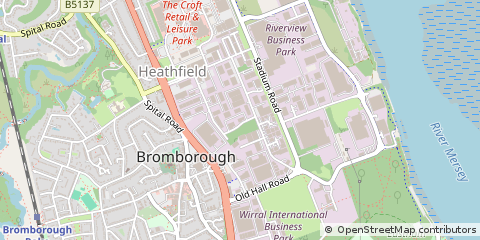 Map of Bromborough, Wirral