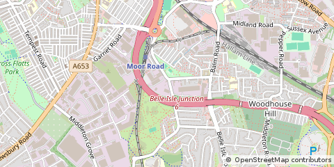Map of Hunslet, Leeds