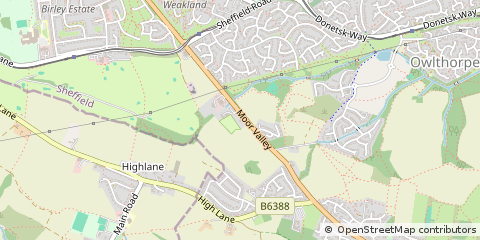 Map of Sheffield, South Yorkshire