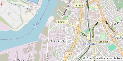 Map of South Shields, Tyne and Wear