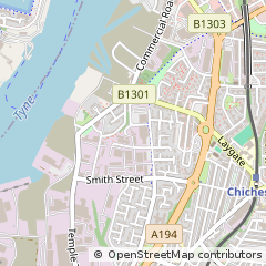 Map of South Shields, Tyne and Wear