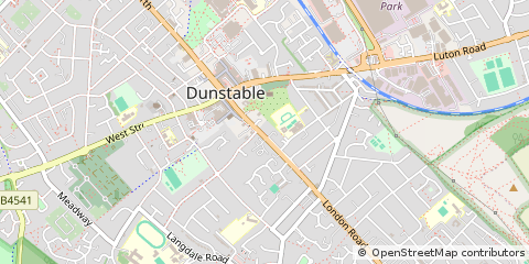 Map of Dunstable, Bedfordshire