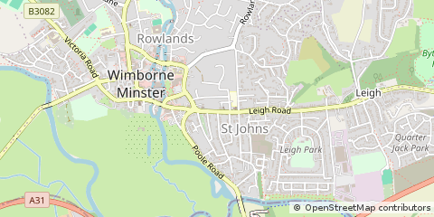 Map of Wimborne, Dorset