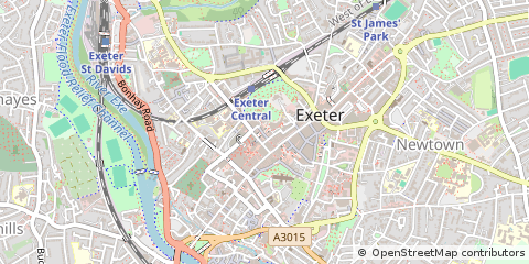Map of Exeter, Devon