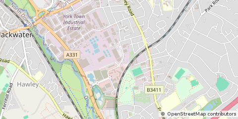 Map of Camberley, Surrey