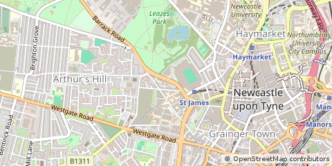 Map of Newcastle Upon Tyne
