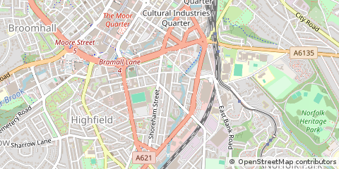 Map of Sheffield, South Yorkshire