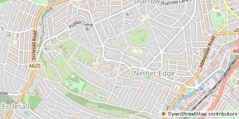 Map of Sheffield, South Yorkshire