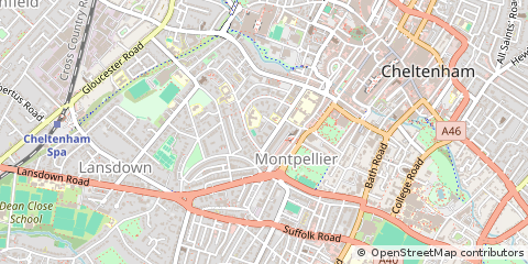 Map of Cheltenham, Gloucestershire