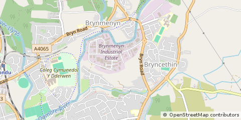 Map of Brynmenyn, Bridgend