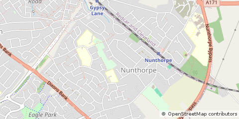 Map of Middlesbrough, North Yorkshire