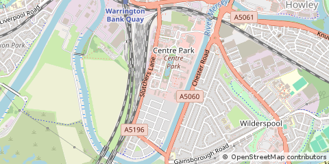 Map of Warrington, Cheshire
