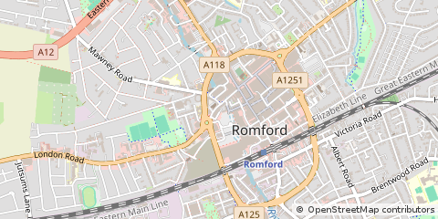 Map of Romford, Essex