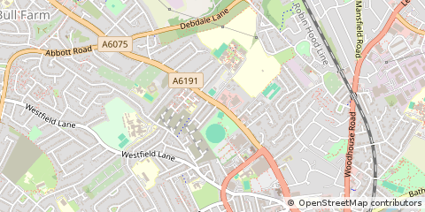 Map of Mansfield, Nottinghamshire