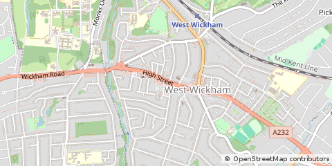 Map of West Wickham, Kent