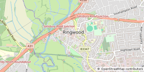 Map of Ringwood, Hampshire