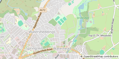 Map of Oldham, Lancashire