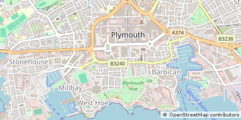 Map of Plymouth, Devon
