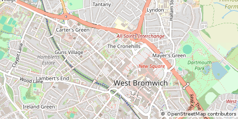 Map of West Bromwich, West Midlands ,