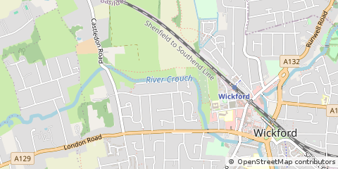 Map of Wickford, Essex