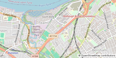 Map of Gateshead