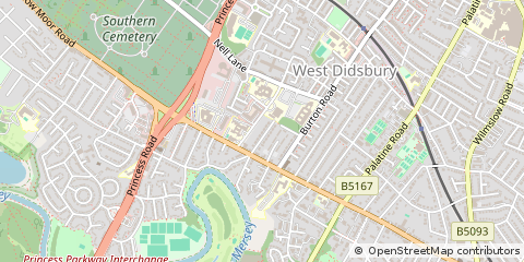 Map of Didsbury, Manchester