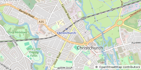 Map of Christchurch, Dorset