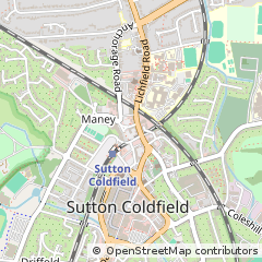 Map of Sutton Coldfield, West Midlands