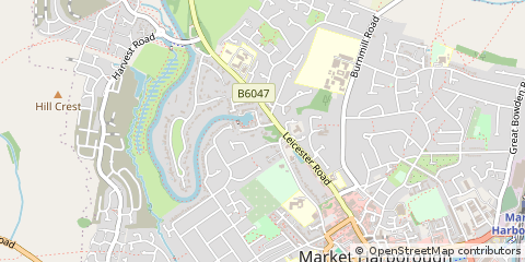 Map of Market Harborough, Leicestershire