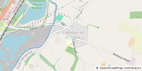 Map of Swadlincote, Derbyshire