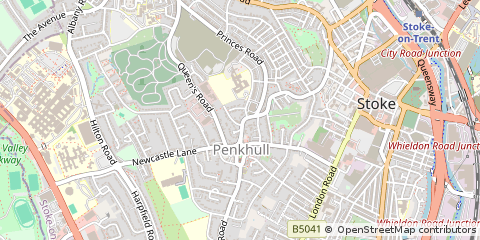 Map of Stoke on Trent, Staffordshire