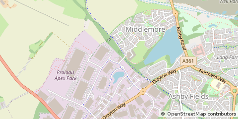 Map of Daventry, Northamptonshire