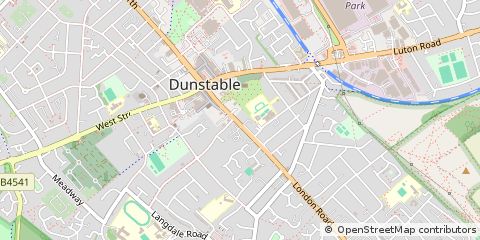 Map of Dunstable, Bedfordshire