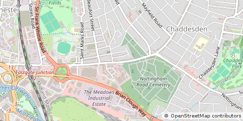 Map of Derbyshire