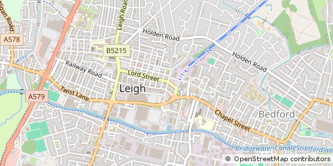 Map of Leigh, Lancashire