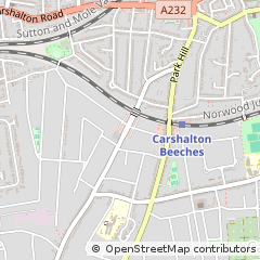 Map of Carshalton, Surrey