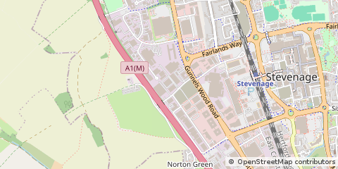 Map of Stevenage, Hertfordshire