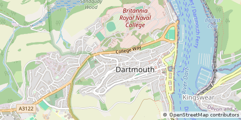 Map of Dartmouth, Devon