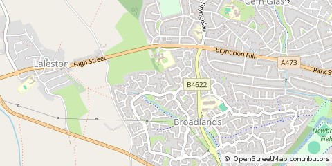 Map of Bridgend, MID Glamorgan